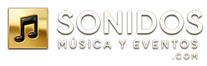 Logo Sonido Musica y eventos color dorado a 300 pixeles de ancho